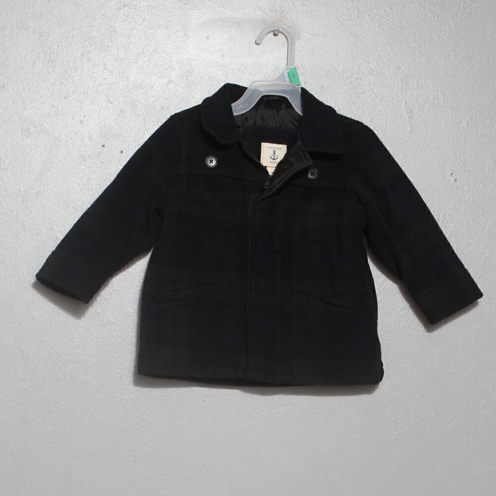 Lands end navy plaid fleece jacket